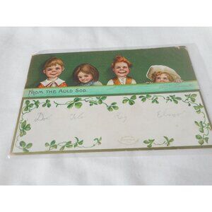 Vintage 1909 Postcard posted w/ stamp Embossed boys children Chapsaddle